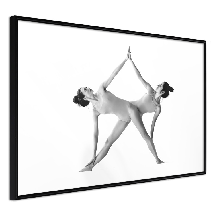 Wall Poster Double Zen - black and white composition with women practicing yoga 115176 additionalImage 11