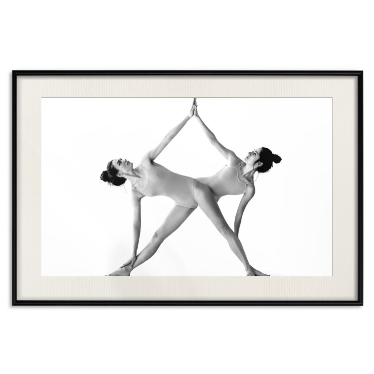 Wall Poster Double Zen - black and white composition with women practicing yoga 115176 additionalImage 18