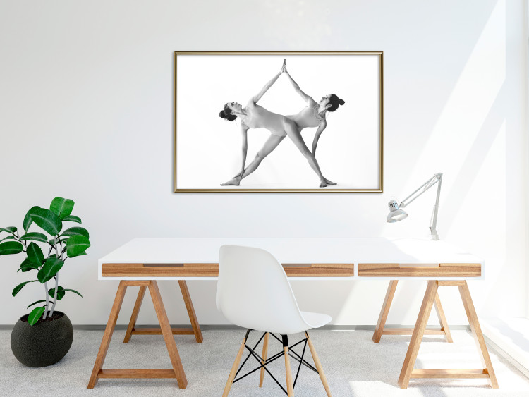 Wall Poster Double Zen - black and white composition with women practicing yoga 115176 additionalImage 7