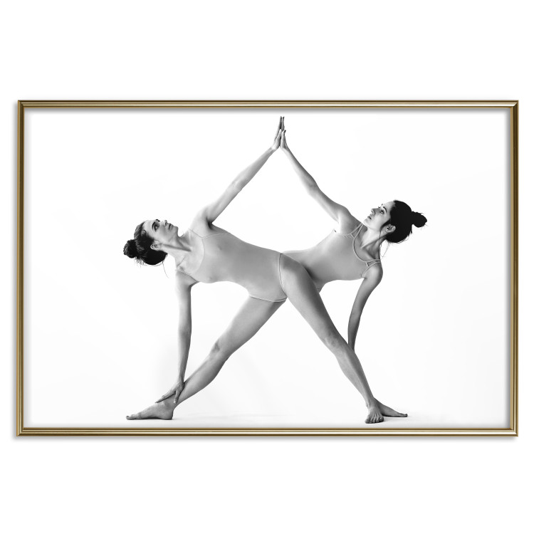Wall Poster Double Zen - black and white composition with women practicing yoga 115176 additionalImage 20