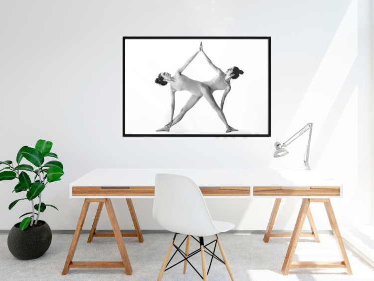 Wall Poster Double Zen - black and white composition with women practicing yoga 115176 additionalImage 5