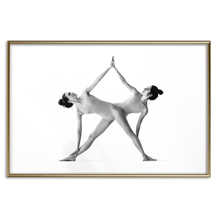 Wall Poster Double Zen - black and white composition with women practicing yoga 115176 additionalImage 16