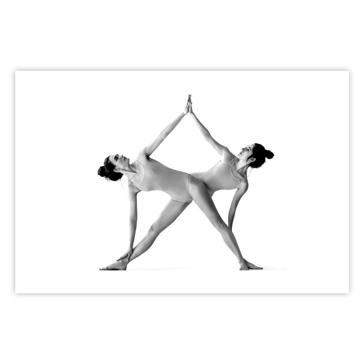 Wall Poster Double Zen - black and white composition with women practicing yoga 115176 additionalImage 25