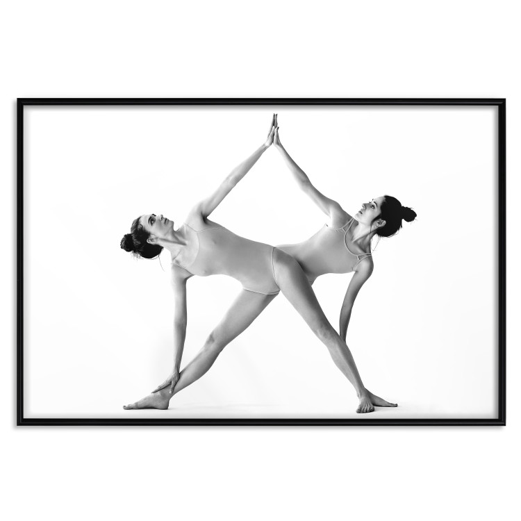 Wall Poster Double Zen - black and white composition with women practicing yoga 115176 additionalImage 24