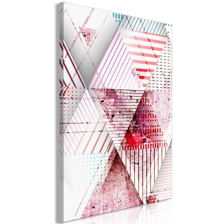 Canvas Print Abstract triangles - geometry in shades of pink and red 117176 additionalImage 2