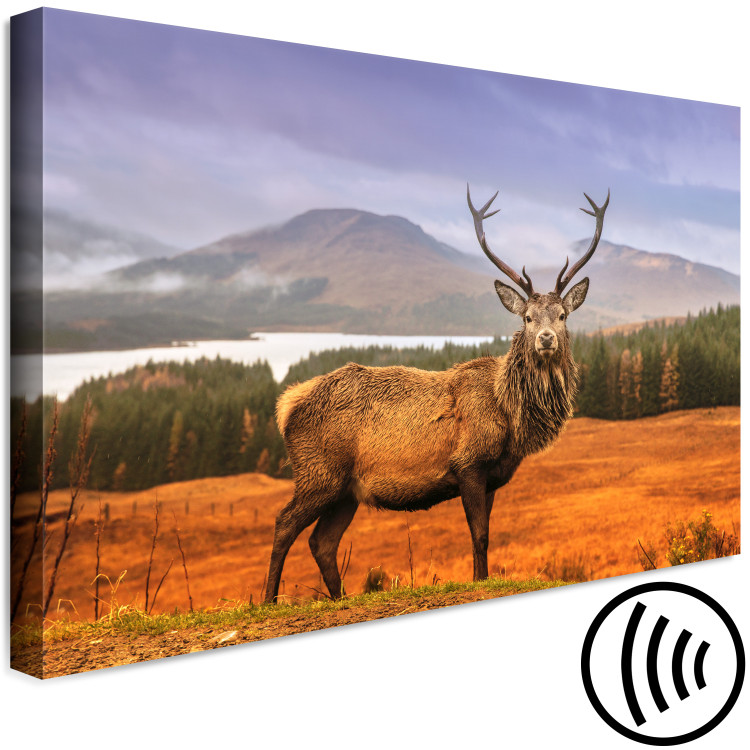 Canvas Print Mountain Stag (1-part) - Animal Amid Sky and Forest Landscape 117276 additionalImage 6