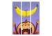 Room Divider Screen Bananana - banana on a string over a funny monkey trying to take it 117376 additionalThumb 3