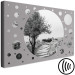 Canvas Print Round view of the world - a road with trees in shades of gray 117476 additionalThumb 6