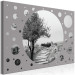 Canvas Print Round view of the world - a road with trees in shades of gray 117476 additionalThumb 2