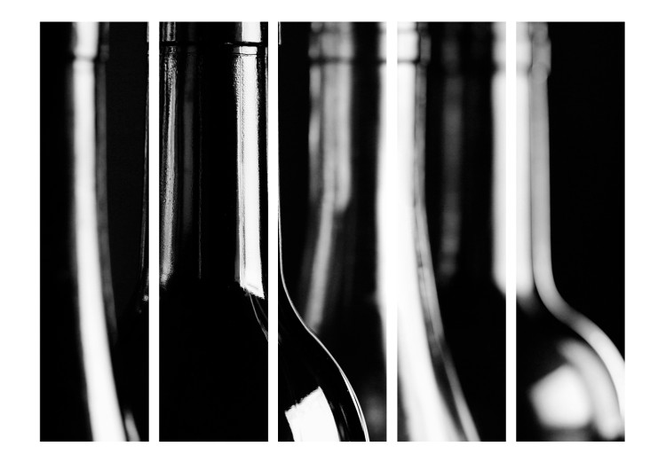 Room Divider Wine Bottles II - glass wine bottle in black and white motif 117576 additionalImage 3