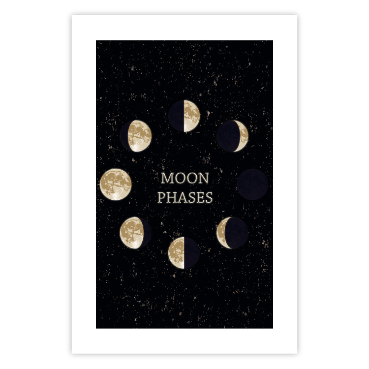 Poster Lunar Cycle - composition with moon phases and English texts 117776 additionalImage 19