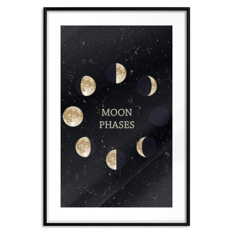 Poster Lunar Cycle - composition with moon phases and English texts 117776 additionalImage 17