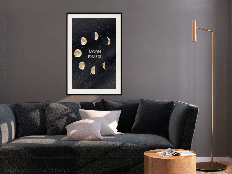 Poster Lunar Cycle - composition with moon phases and English texts 117776 additionalImage 22