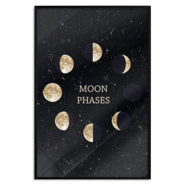 Poster Lunar Cycle - composition with moon phases and English texts 117776 additionalImage 24