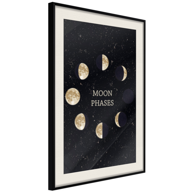 Poster Lunar Cycle - composition with moon phases and English texts 117776 additionalImage 3
