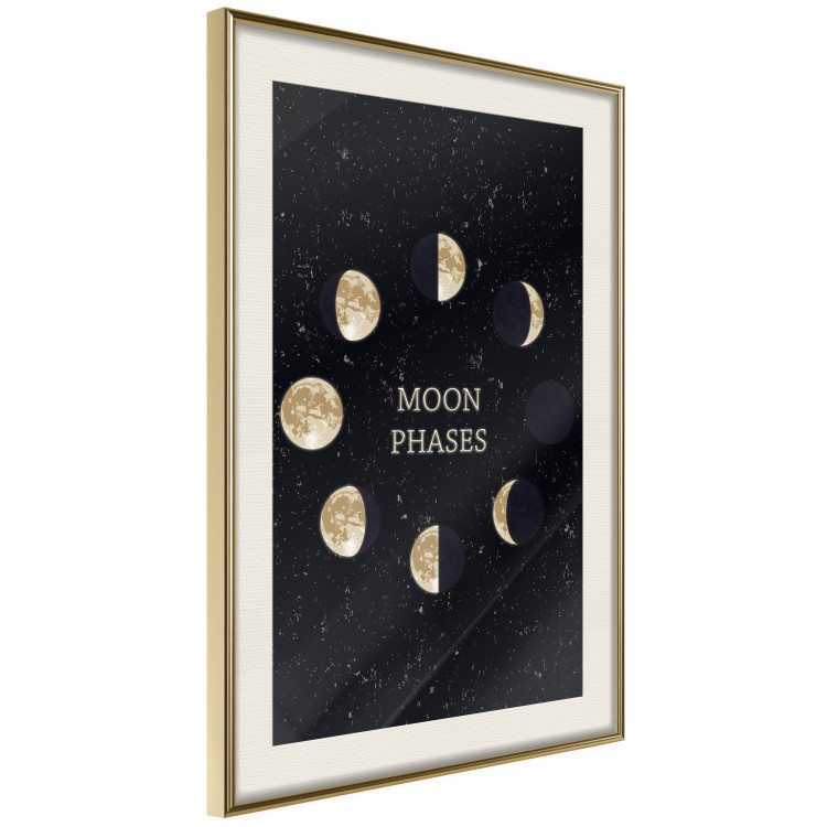 Poster Lunar Cycle - composition with moon phases and English texts 117776 additionalImage 2