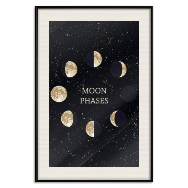 Poster Lunar Cycle - composition with moon phases and English texts 117776 additionalImage 18