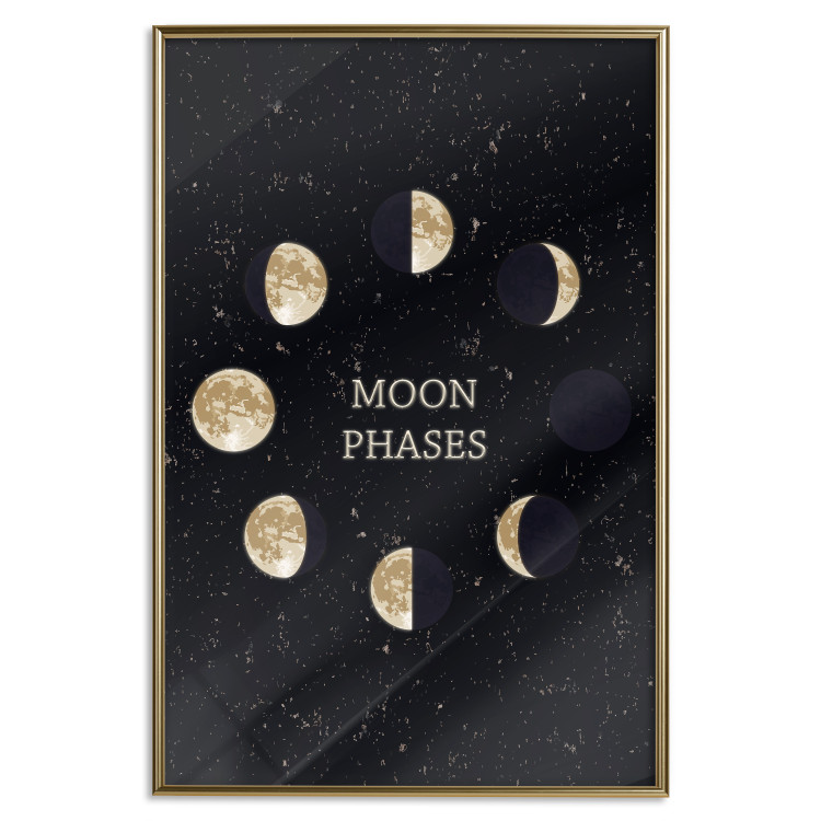 Poster Lunar Cycle - composition with moon phases and English texts 117776 additionalImage 16