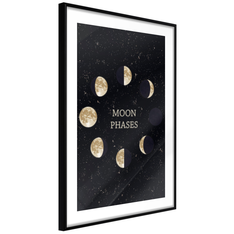 Poster Lunar Cycle - composition with moon phases and English texts 117776 additionalImage 13