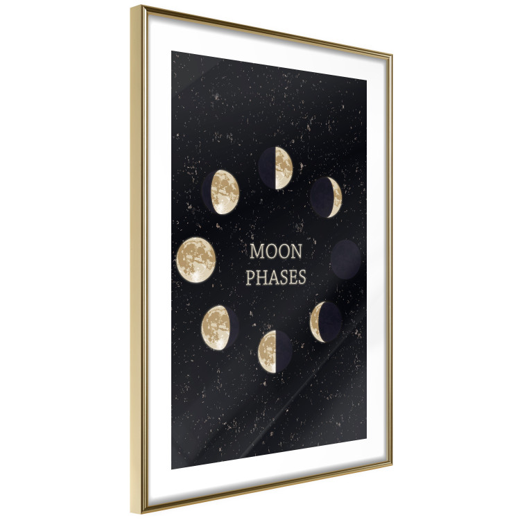 Poster Lunar Cycle - composition with moon phases and English texts 117776 additionalImage 8