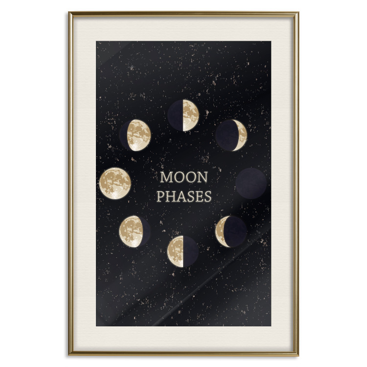 Poster Lunar Cycle - composition with moon phases and English texts 117776 additionalImage 19