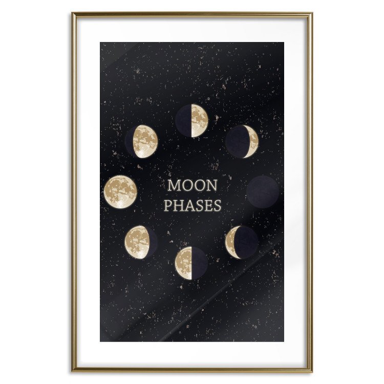 Poster Lunar Cycle - composition with moon phases and English texts 117776 additionalImage 14