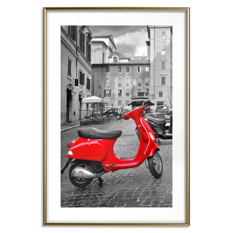 Poster My Dream - red scooter and black-and-white architecture of Italy 118576 additionalImage 14
