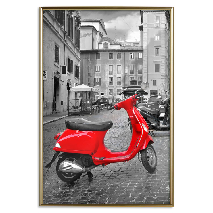 Poster My Dream - red scooter and black-and-white architecture of Italy 118576 additionalImage 20
