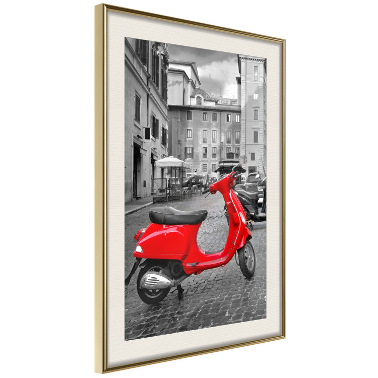 Poster My Dream - red scooter and black-and-white architecture of Italy 118576 additionalImage 2