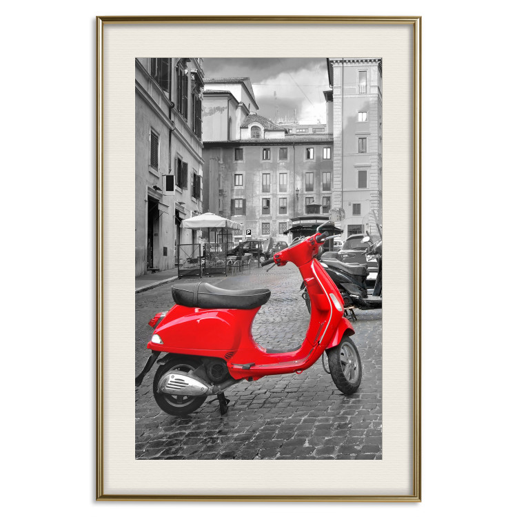 Poster My Dream - red scooter and black-and-white architecture of Italy 118576 additionalImage 19
