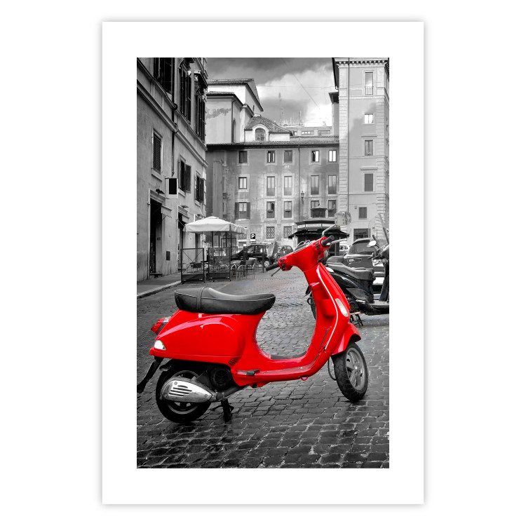 Poster My Dream - red scooter and black-and-white architecture of Italy 118576 additionalImage 25