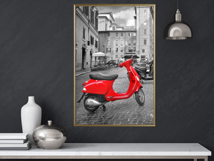 Poster My Dream - red scooter and black-and-white architecture of Italy 118576 additionalImage 7