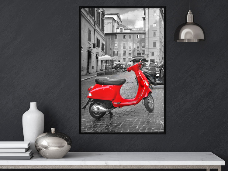 Poster My Dream - red scooter and black-and-white architecture of Italy 118576 additionalImage 5