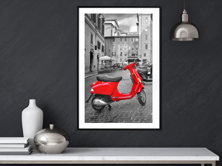 Poster My Dream - red scooter and black-and-white architecture of Italy 118576 additionalImage 6