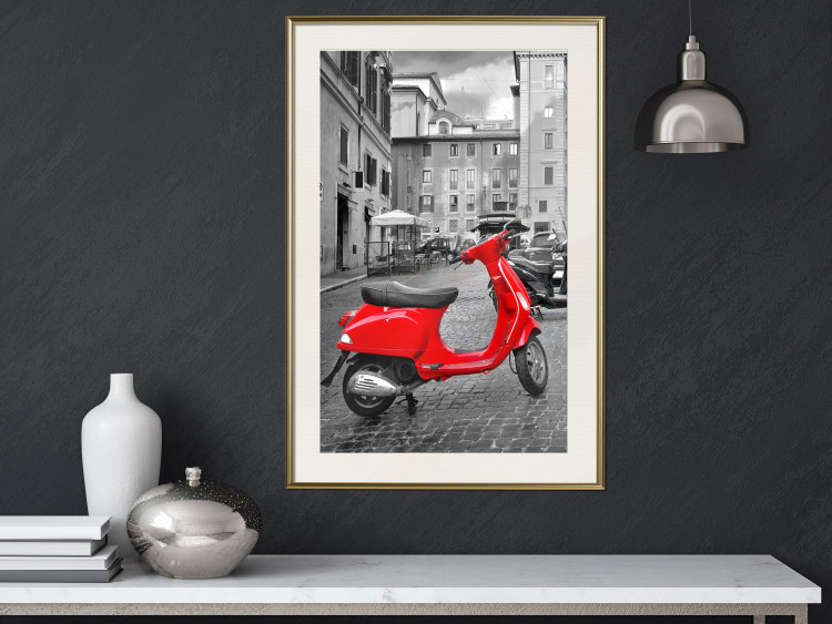 Poster My Dream - red scooter and black-and-white architecture of Italy 118576 additionalImage 21