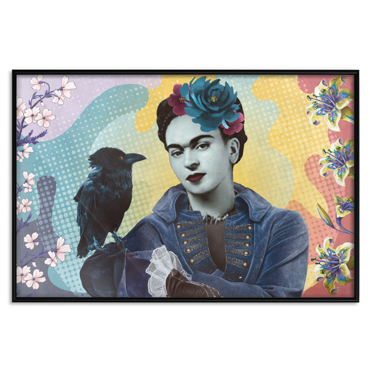 Poster Totemic Frida - colorful composition with a woman and a black bird 121976 additionalImage 18