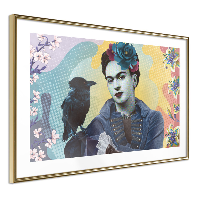 Poster Totemic Frida - colorful composition with a woman and a black bird 121976 additionalImage 6