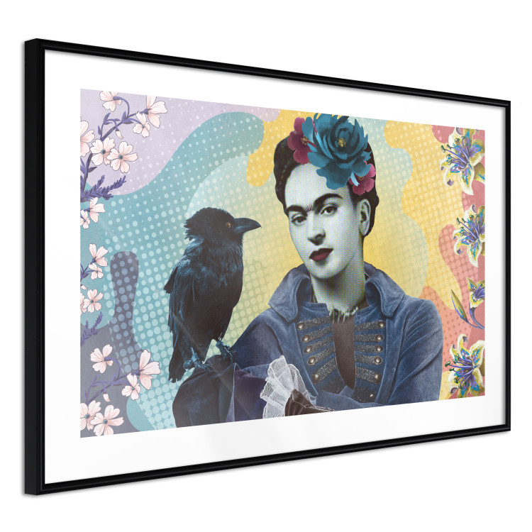 Poster Totemic Frida - colorful composition with a woman and a black bird 121976 additionalImage 11