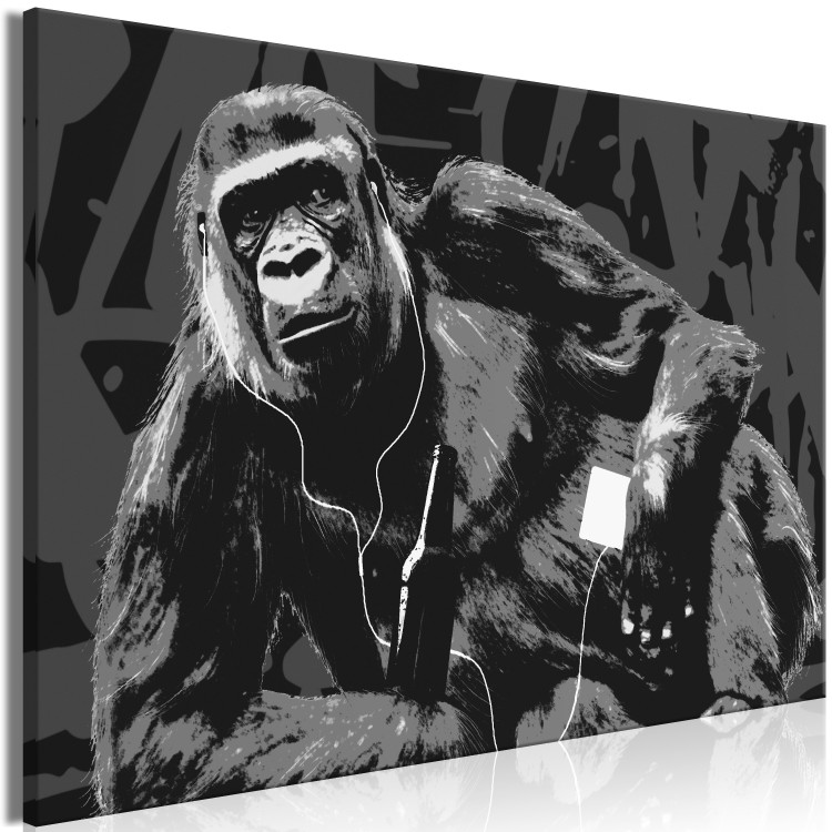 Canvas Print Favorite Podcast - Monkey illustration in pop art and graffiti style 122376 additionalImage 2