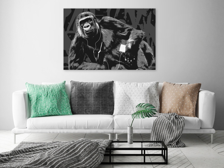 Canvas Print Favorite Podcast - Monkey illustration in pop art and graffiti style 122376 additionalImage 3