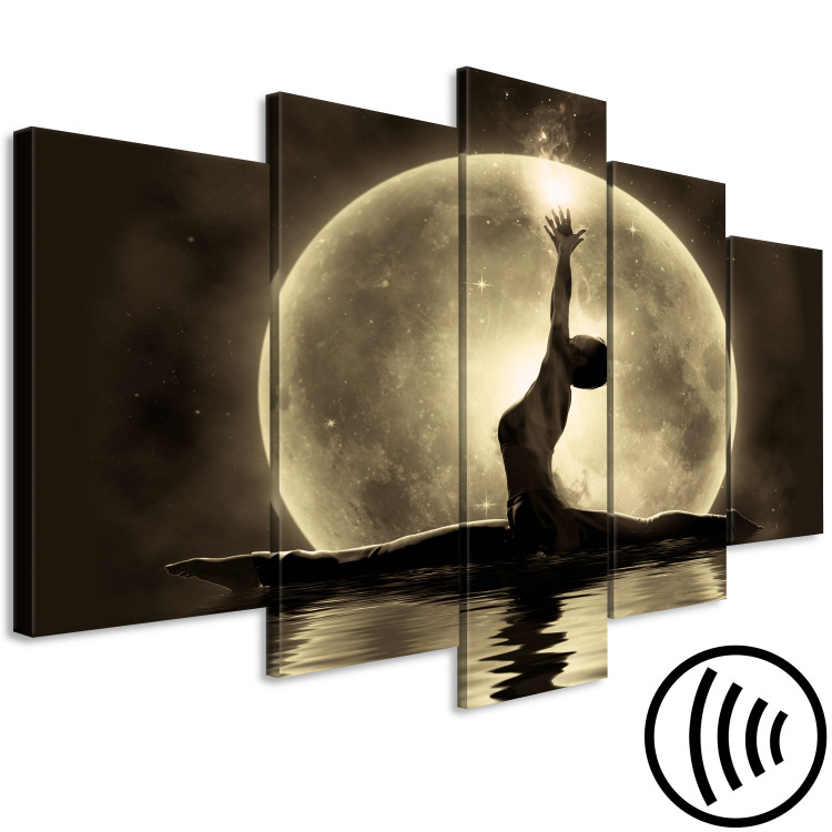 Canvas Print Lunar power - a ballerina against the background of water and the moon 122776 additionalImage 6
