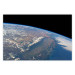 Wall Poster Power of Earth - planet Earth landscape against cloud backdrop over continents 123176
