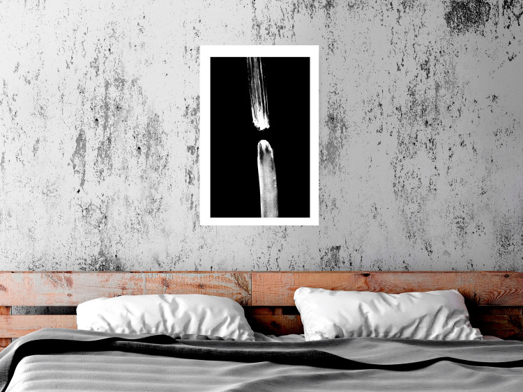 Wall Poster Night Traces - abstract white line on contrasting black background 123676 additionalImage 2