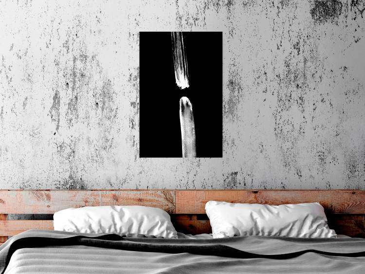 Wall Poster Night Traces - abstract white line on contrasting black background 123676 additionalImage 17
