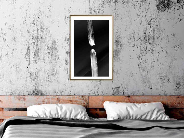 Wall Poster Night Traces - abstract white line on contrasting black background 123676 additionalImage 13