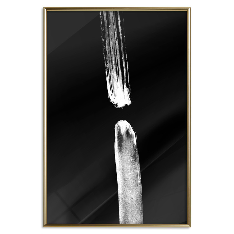 Wall Poster Night Traces - abstract white line on contrasting black background 123676 additionalImage 16