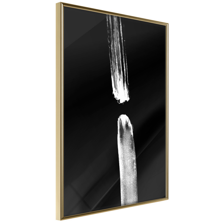 Wall Poster Night Traces - abstract white line on contrasting black background 123676 additionalImage 12