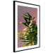 Wall Poster Botanical Detail - green leaves in light glow on pink background 123976 additionalThumb 11
