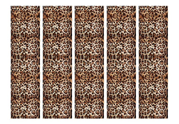 Room Divider Screen Animal Pattern II (5-piece) - pattern imitating a panther's coloring 124076 additionalImage 3