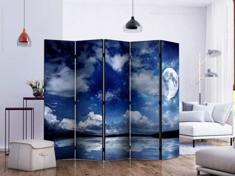 Room Separator Magical Night II (5-piece) - starry sky and clouds over the water 124276 additionalImage 2